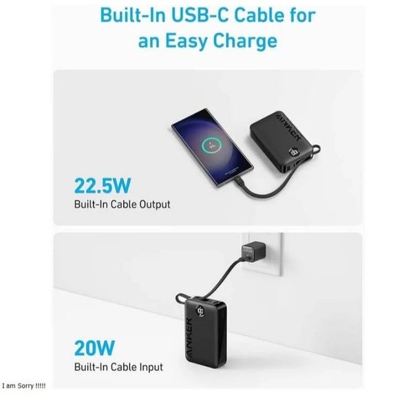 پاور بانک 22.5 وات  Anker مدل A1647 ظرفیت 20000  میلی آمپر