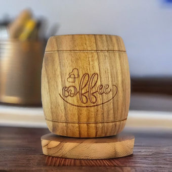 شات قهوه چوبی طرح بشکه (کد۵۰۱)