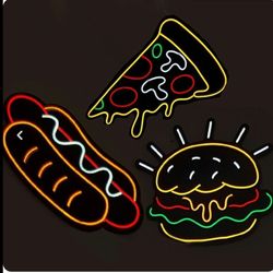 تابلومغازه نئون برای فست فود