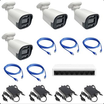 پکیج 4 کاناله دوربین مداربسته 5 مگاپیکسل دید در شب رنگی IP مدل 5810