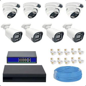 پکیج 8 کانال دوربین مداربسته 5 مگاپیکسل تحت شبکه POE مدل HP-H5235e-8C