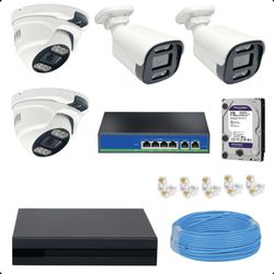 پکیج کامل 4 کانال دوربین مداربسته 5 مگاپیکسل POE مدل FP-H5225-4C2T