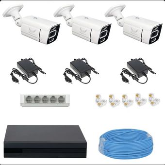 پکیج 3 عددی دوربین مداربسته 5 مگاپیکسل دید در شب رنگی IP کد 3Q8302i