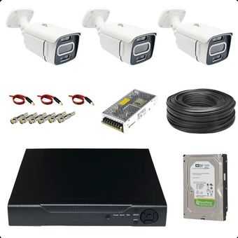 پکیج کامل 3 تایی دوربین مداربسته 5 مگاپیکسل دیددرشب رنگی AHD کد 8302h