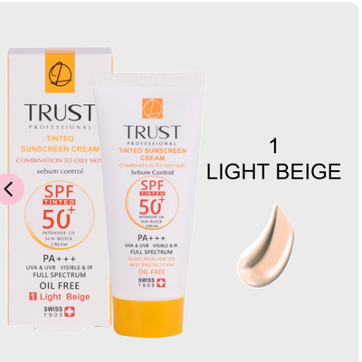 کرم ضد آفتاب رنگی و کنترل چربی بژ روشن پوست مختلط تا چرب تراست