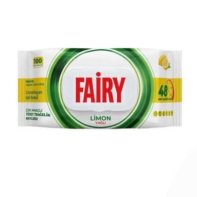 دستمال مرطوب فیری رایحه لیمو بسته100عددی