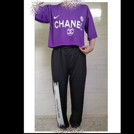 ست کراپ و شلوار بنفش 118