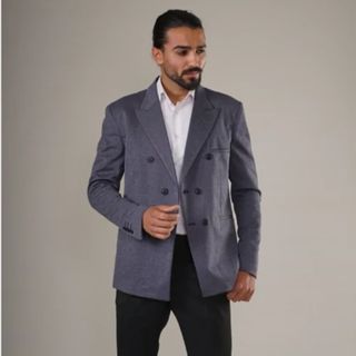 کت تک مردانه اسپرت پارچه ملانژ سرمه ای k-11