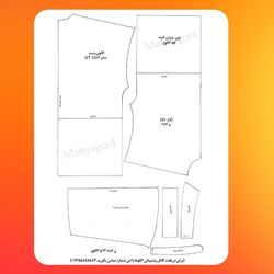 الگو آماده آستین افتاده سایز 2