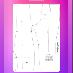 الگو آماده شلوار زنانه سایز 44