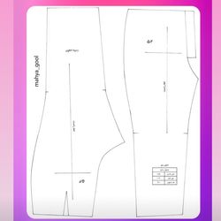 الگو آماده شلوار زنانه سایز52