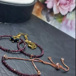 نیم ست گارنت جواهری ومس