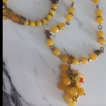 گردنبند خوشه ای تمام سنگ شرف الشمس