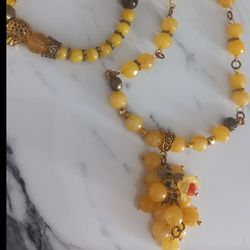 گردنبند خوشه ای تمام سنگ شرف الشمس