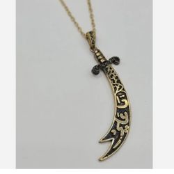 گردنبند ذوالفقار طلاروسی رنگ ثابت