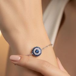 دستبند نقره زنانه مدل یاقوت کد 4567