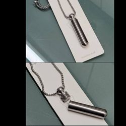 گردنبند لوله حرز استیل بازنجیر ویتالی 60سانتی