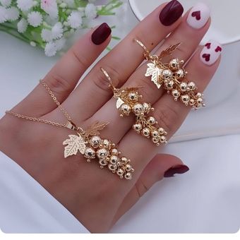 نیم ست انگور طرح طلا