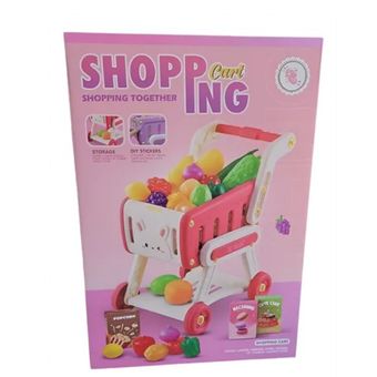 اسباب بازی مدل سبد چرخ خرید همراه میوه برشی کد 6706