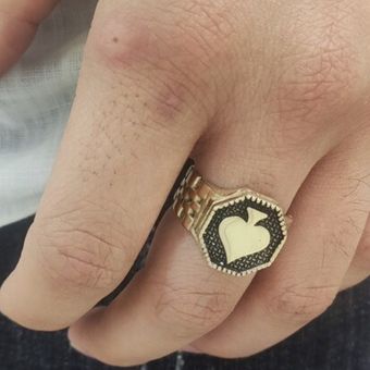 انگشتر پیک آس مردانه طلاروس رکاب رولکسی