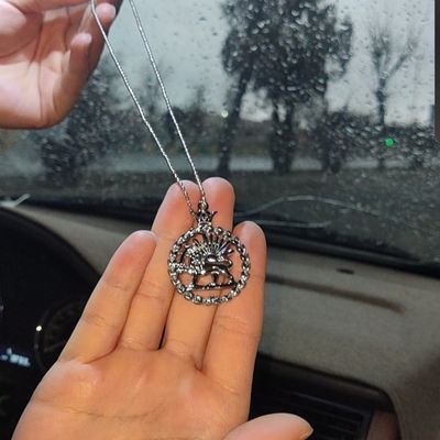 آویز طرح شیر و خورشید نقره ای