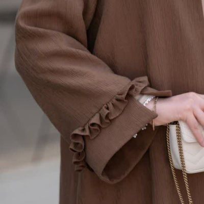 عبا بلند پیراهنی جلو باز مدل ریحانه