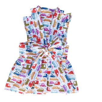 پیراهن حلقه‌ای سگ و گربه طرح ماشین | لباس مجلسی نژاد کوچک