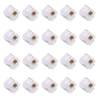 سوکت تلفن مدل TTS-RJ12-6P4C بسته 20 عددی 