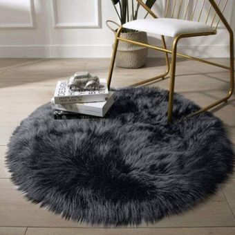 پادری گرد طرح خز فانتزی سایز 100×100 سانتی متر