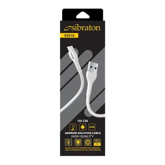 کابل تبدیل USB به microUSB برند سیبراتون مدل S201 A طول 1.1 متر