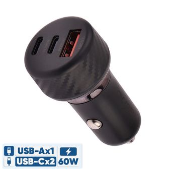 شارژر فندکی 60 وات سه پورت اکسیژن مدل AC-06