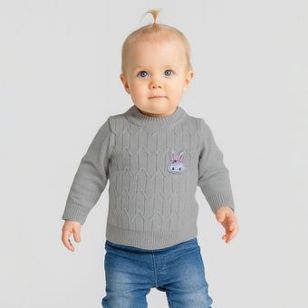 پلیور یقه گرد دخترانه مدل خرگوش