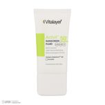 فلوئید ضدآفتاب بیرنگ ویتالیر SPF50 مدل Activit، مناسب پوستهای مختلط و چرب، حجم 50 میلیلیتر