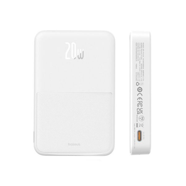 پاوربانک بیسیم 20 وات بیسوس مدل MagPro Magnetic Bracket 20w با ظرفیت 5000 میلی آمپر ساعت به همراه کابل USB-C به USB-C