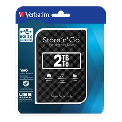 هارد اکسترنال ورباتیم مدل Store 'n' Go  ظرفیت دو ترابایت دارای رابط USB Type-A 3.0