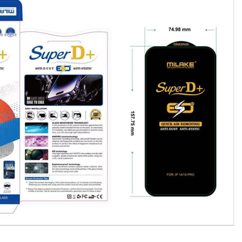 گلس فول شیشه ای +Super D  از برند Milake برای خانواده آیفون