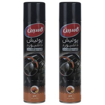 اسپری پولیش داشبورد خودرو کاسپین مدل هلو حجم 300 میلی‌ لیتر بسته دو عددی