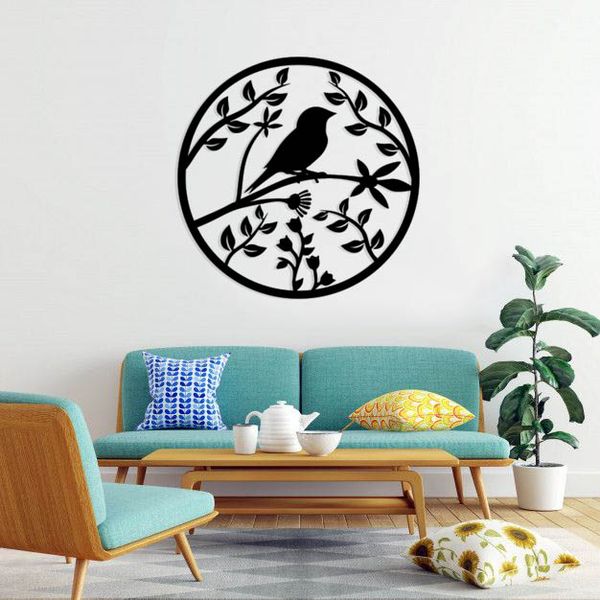 استیکر دیواری طرح پرنده روی شاخه کد 09