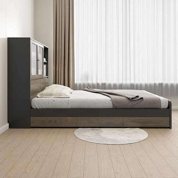 تخت خواب یک نفره مدل ویترین دار سایز 120×200 سانتی متر
