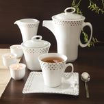 سرویس غذاخوری 97 پارچه چینی زرین سری وینچی مدل اسپاتی پلاتینی درجه یک