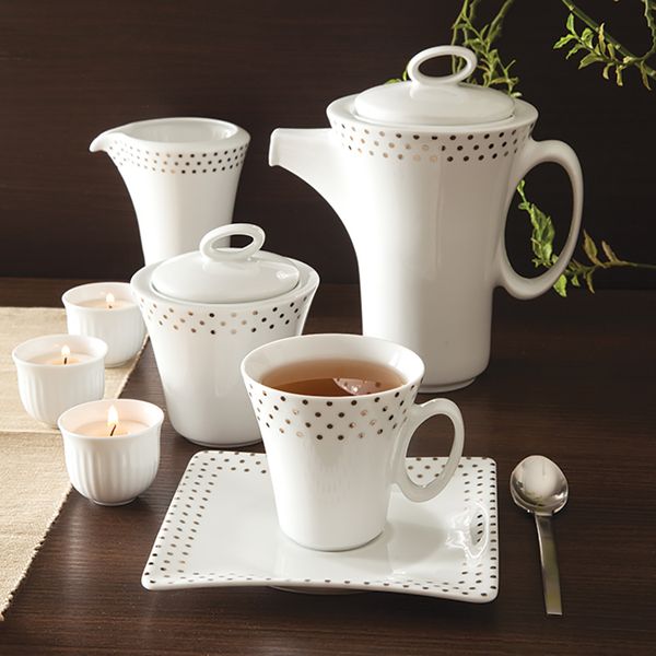 سرویس غذاخوری 97 پارچه چینی زرین سری وینچی مدل اسپاتی پلاتینی درجه یک