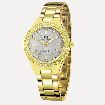 ساعت مچی عقربه ای زنانه بی اس مدل نگین الماس کد bs-n-t1
