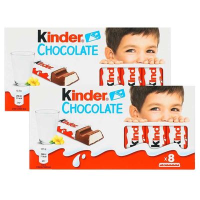 شکلات شیری کیندر - 100 گرم 10 بسته 8 عددی