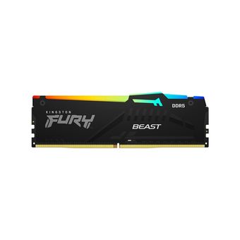رم کامپیوتر DDR5 تک کاناله 6000 مگاهرتز CL40 کینگستون مدل FURY Beast RGB ظرفیت 16 گیگابایت