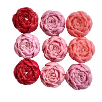 شمع دست ساز مدل گل بیوتی روآبی بسته 9 عددی