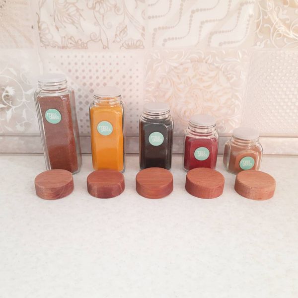 ست جا ادویه ای میس گلس مدل M در چوبی بسته 5 عددی