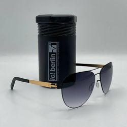 عینک آفتابی گرد ایس برلین مدل slim black/gold