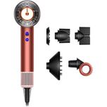 سشوار خانگی 220 وات دایسون مدل Supersonic nural HD16، موتور AC، وزن 2140 گرم، دارای سری متمرکز‌کننده باریک، متمرکز‌کننده پهن، سر