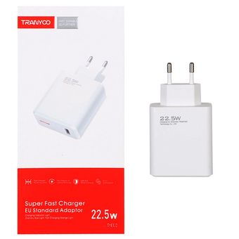 شارژر دیواری سوپر فست 22.5 وات ترانیو Tranyoo T-EU2 بدون کابل