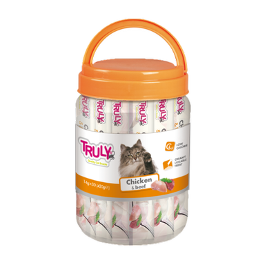 بستنی ترولی طعم مرغ و گوشت گاو سطلی 30 عددی Truly Creamy Treats